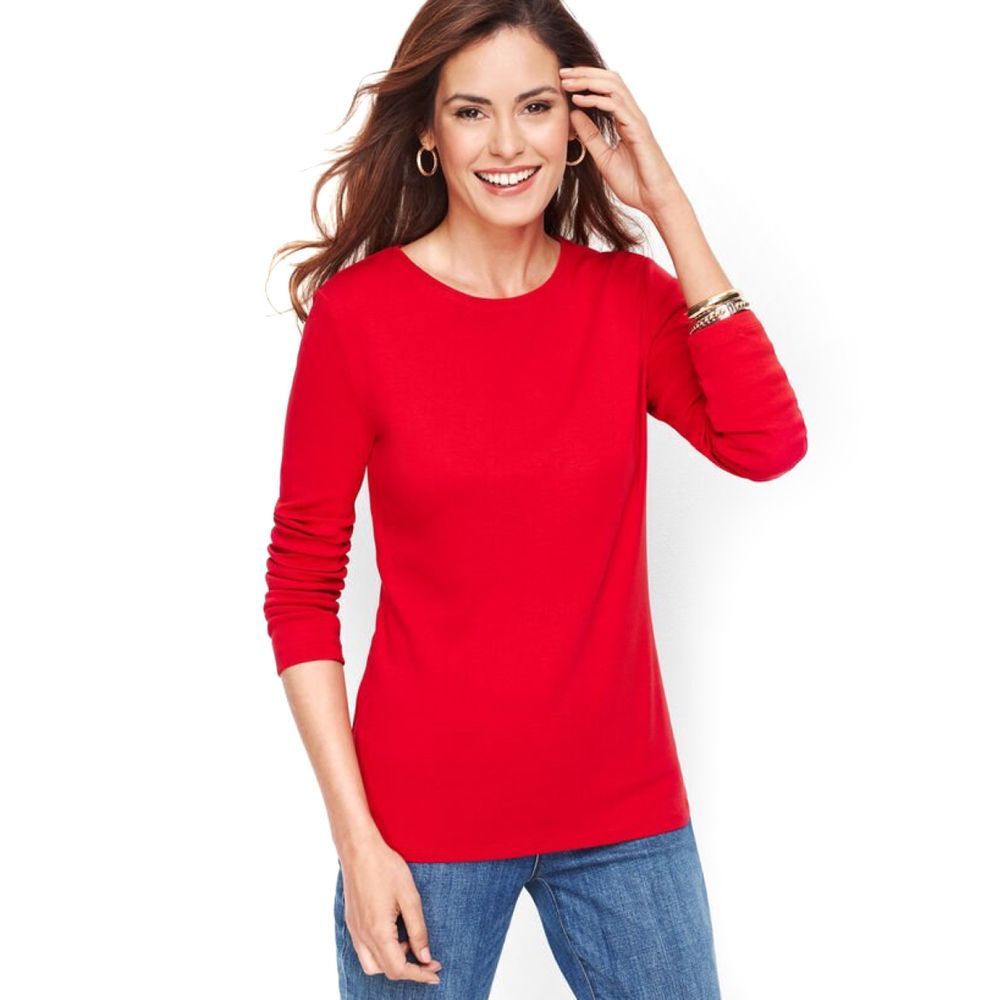 New LOFT Red long-sleeve crewneck tee. X-small.